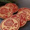 Mango Steam Set of Six Rose Cork Coasters with Decorative Cork Holder